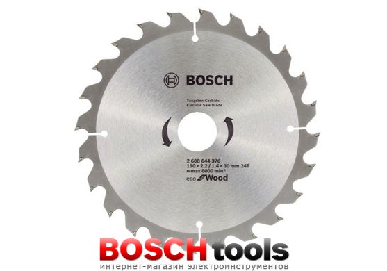 Пильный диск Bosch Eco for Wood, Ø 190x20/16-24T