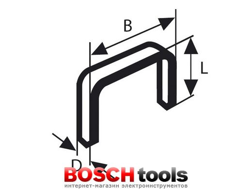 Тонкая металлическая скоба Bosch, тип 53, 6x11,4x0,74 мм, (1000 шт.)