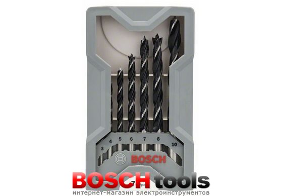 Набір свердел Bosch по деревині X-Pro Line, 3/4/5/6/7/8/10 мм, (7 шт.)