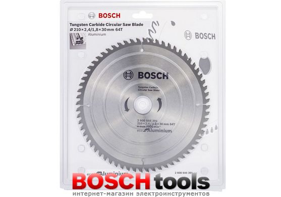 Пильный диск Bosch Eco for Aluminium, Ø 210x30-64T