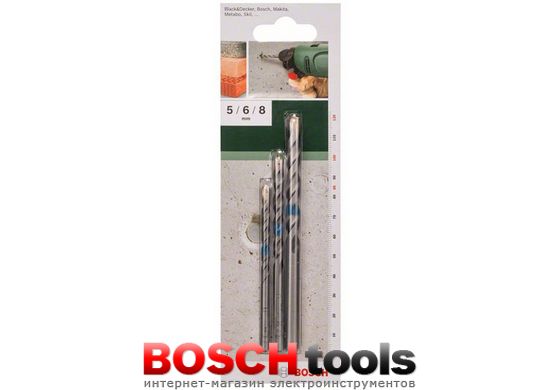 Набор сверл Bosch по бетону, 5, 6, 8 мм