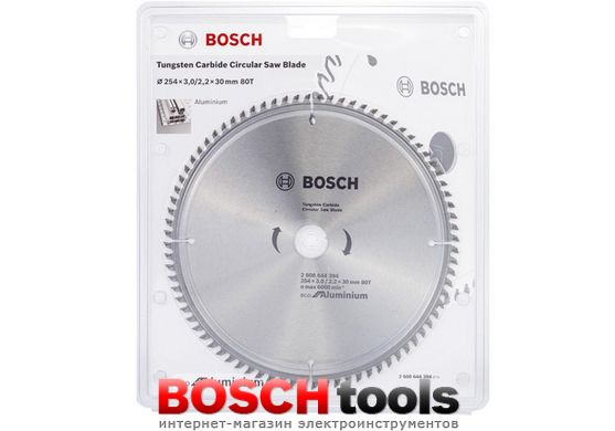 Пильный диск Bosch Eco for Aluminium, Ø 254x30-80T