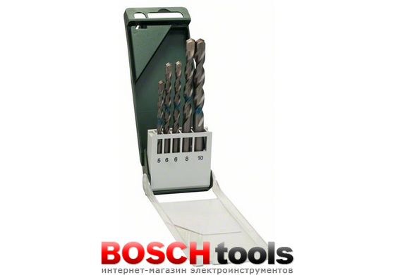 Набір свердел по бетону Bosch, 5, 6, 6, 8, 10 мм