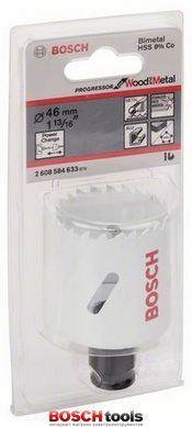 Биметаллическая кольцевая пила Bosch Progressor for Wood and Metal, 46 мм