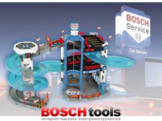 Детский игровой набор Паркинг Bosch Car Service с 3 уровнями парковки и башней (Klein 2809)