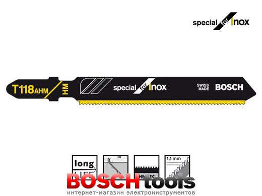 Полотно для лобзика Bosch special for Inox T 118 AHM