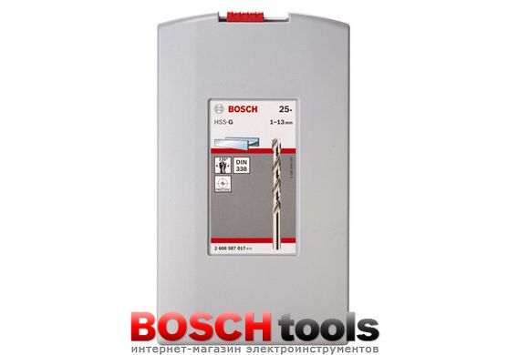 Набор сверл Bosch по металлу HSS-G, DIN 338, 135°, в ProBox (25 шт.)