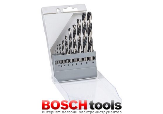 Набор сверл Bosch HSS-PointTeQ, 1-10 мм, (10 шт.)