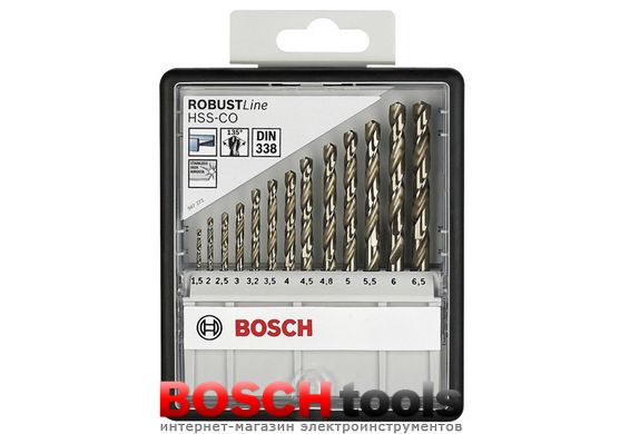 Набір свердел Bosch по металу Robust Line HSS-Co, (13 шт.)