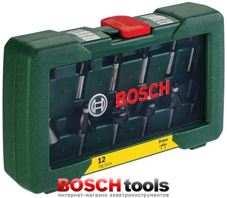 Набір фрез Bosch TC (хвостовик 8 мм) з 12 шт.