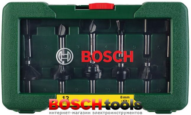 Набор фрез Bosch TC (хвостовик 8 мм) из 12 шт.
