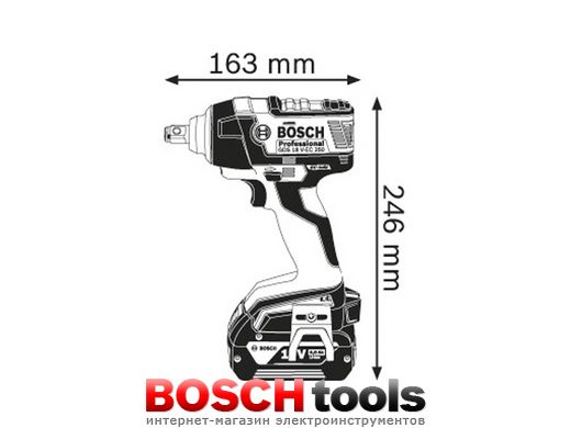 Акумуляторний ударний гайкокрут Bosch GDS 18 V-EC 250 Professional