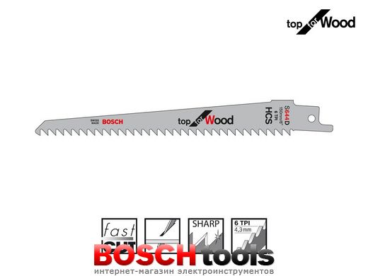 Сабельное пильное полотно Bosch S 644 D Top for Wood