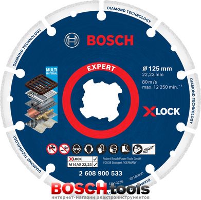 Алмазный круг для резки металла Bosch X-LOCK, Ø 125 мм
