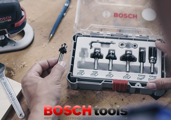 Набор фрез Bosch для торцевания и кантования, хвостовик 8 мм, из 6 шт.