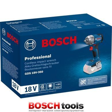 Аккумуляторный ударный гайкокрут GDS 18V-350 PROFESSIONAL