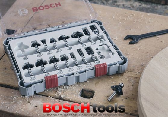 Набор фрез Bosch, комбинированный, хвостовик 8 мм, из 15 шт.