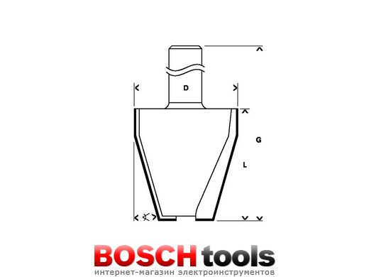 Профильная фреза Bosch 38,0x41,0х82,5 мм