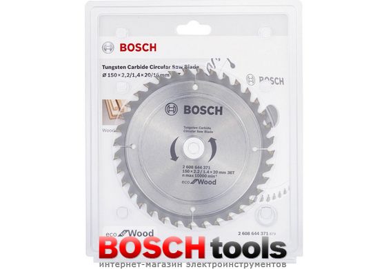 Пильный диск Bosch Eco for Wood, Ø 150x20/16-36T