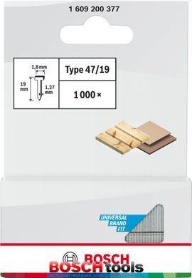 Гвозди из тонкой проволоки, тип 47, 1,8x1,3x19 мм, 1000 шт.