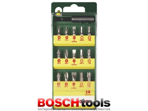 Набор насадок-бит Bosch, 15 шт + держатель PROMOLINE