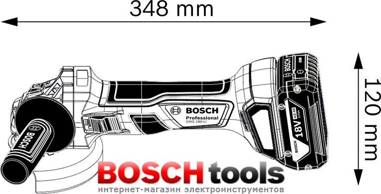 Акумуляторна кутова шліфувальна машина Bosch GWS 180-Li
