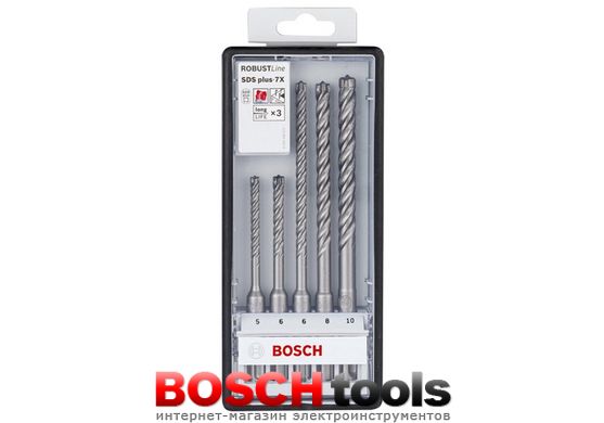 Наборы ударных сверл Bosch Robust Line SDS-plus-7X
