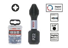 Ударные биты Bosch Impact Control, PZ2/25 мм, 25 бит в упаковке TicTac