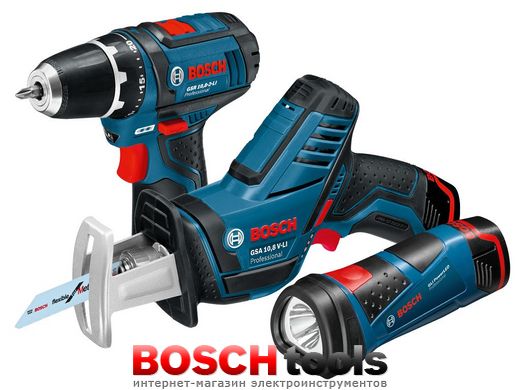 Набор аккумуляторного инструмента Bosch GSR+GSA+GLI 10,8